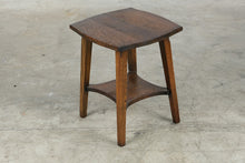 Load image into Gallery viewer, Antique Mission Oak Stool or Plant Stand with Lower Shelf
