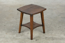 Load image into Gallery viewer, Antique Mission Oak Stool or Plant Stand with Lower Shelf

