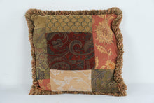 Load image into Gallery viewer, Mohawk Home 18 Inch Patchwork Tapestry Throw Pillow Fringe Paisley Floral
