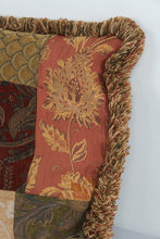 Load image into Gallery viewer, Mohawk Home 18 Inch Patchwork Tapestry Throw Pillow Fringe Paisley Floral
