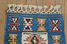 Load image into Gallery viewer, Southwestern Geometric Handwoven Wool Rug Blue Pink Tribal Textile 18x21
