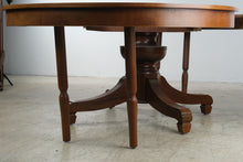 Load image into Gallery viewer, Antique Federal Revival Mahogany Extension Dining Table with 4 Leaves, Dated 1914
