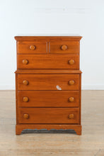 Load image into Gallery viewer, 1950s Solid Wood Chest-on-Chest Dresser
