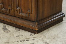 Load image into Gallery viewer, Vintage Spanish Revival Carved Wood Buffet with Six-Panel Doors
