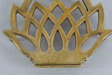 Load image into Gallery viewer, Vintage Brass Pineapple Trivet | Mid-Century Brass Hot Plate | Hospitality Symbol | ©1976 | 6” x 7”
