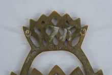 Load image into Gallery viewer, Vintage Brass Pineapple Trivet | Mid-Century Brass Hot Plate | Hospitality Symbol | ©1976 | 6” x 7”
