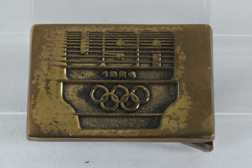 1984 USA Olympic Games Solid Brass Belt Buckle – Bergamot Brass Works (Official U.S. Olympic Committee Issue)