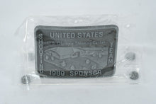 Load image into Gallery viewer, 1989 U.S. Olympic Shooting Team Sponsor Belt Buckle – U.S. Olympic Shooting Center Commemorative (New in Bag)
