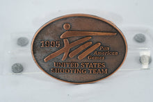 Load image into Gallery viewer, 1995 Pan American Games U.S. Shooting Team Belt Buckle – Copper Finish Commemorative
