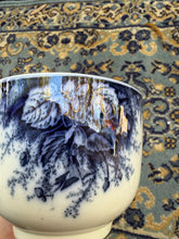 Load image into Gallery viewer, Antique Keller &amp; Guérin Lunéville Oversized Cup – Flow Blue Floral Motif, French Porcelain c.1890s
