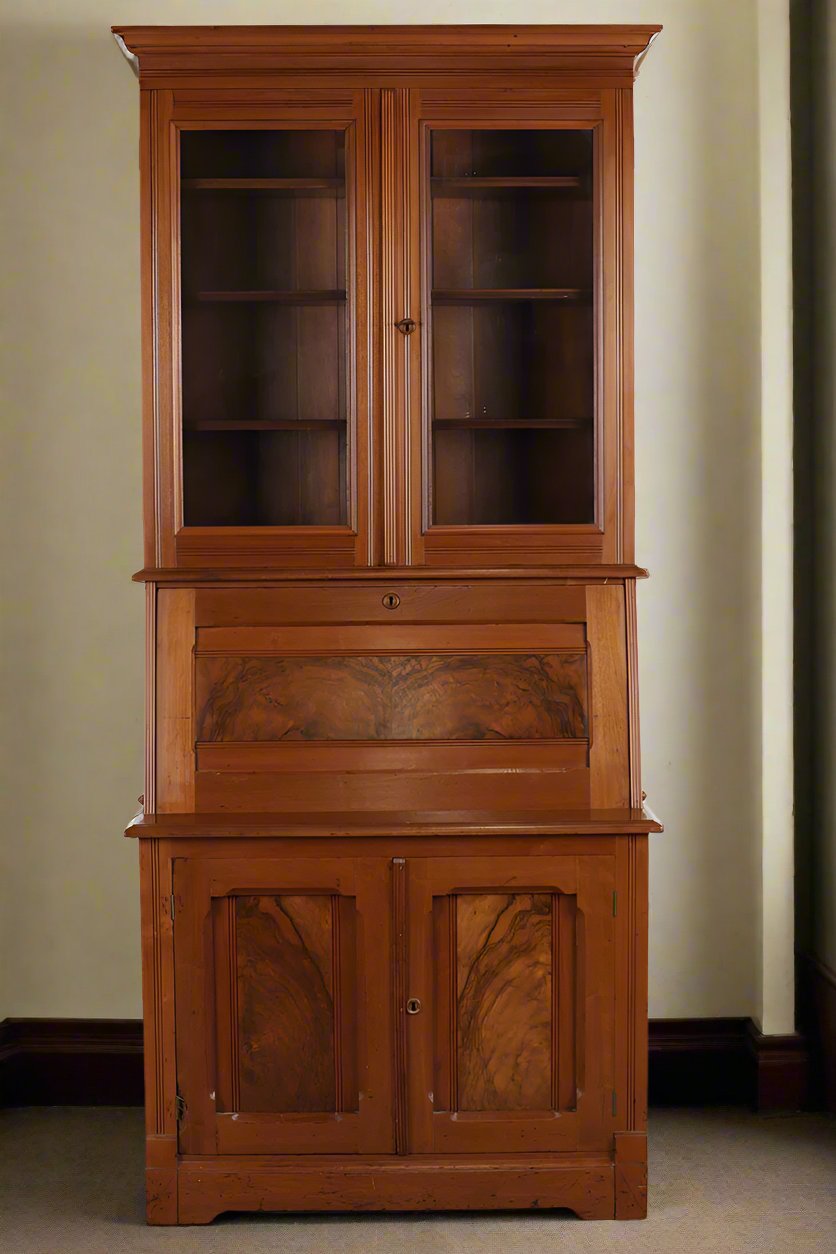 19th Century Secretary with Upper Bookcase