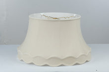 Load image into Gallery viewer, Vintage Ivory Scalloped Bell Lamp Shade Double Tier Trim 19 Inch
