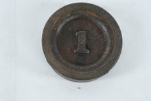 Load image into Gallery viewer, Antique Cast Iron Scale Weights Set – ½ oz to 1 lb, Trade &amp; Apothecary Weights with Calibration Marks
