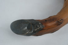 Load image into Gallery viewer, Rustic Wood Walking Cane Hand Carved Root Style Shaft Metal Tip 36 Inch
