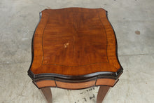 Load image into Gallery viewer, Serpentine Wood Side Table with Drawer
