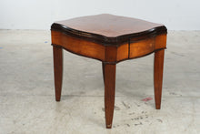 Load image into Gallery viewer, Serpentine Wood Side Table with Drawer
