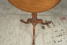 Load image into Gallery viewer, Antique Mahogany Tilt-Top Pedestal Side Table with Tripod Base
