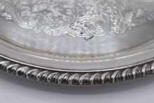 Load image into Gallery viewer, Wm Rogers Silver Plate Round Platter #171 – Etched Floral Design with Rope Edge
