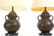 Load image into Gallery viewer, Pair of Aged Copper Lamps
