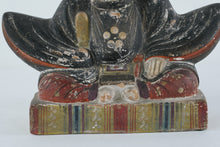 Load image into Gallery viewer, Antique Japanese Tenjin Figure – Polychrome Wood Scholar Deity, Edo to Early Meiji Period (11.5” Tall)
