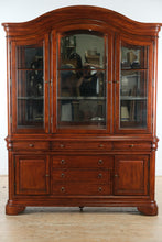 Load image into Gallery viewer, Cherry Wood China Cabinet with Glass Doors and Lighted Display Top
