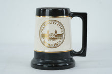 Load image into Gallery viewer, Wofford College Stein Mug Black Cream Gold Crest Ceramic Tankard
