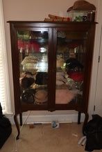 Load image into Gallery viewer, Antique 2-Door Curio / China Cabinet with Queen Anne Legs
