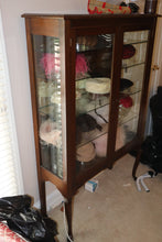 Load image into Gallery viewer, Antique 2-Door Curio / China Cabinet with Queen Anne Legs
