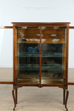Load image into Gallery viewer, Antique 2-Door Curio / China Cabinet with Queen Anne Legs
