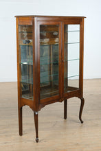 Load image into Gallery viewer, Antique 2-Door Curio / China Cabinet with Queen Anne Legs
