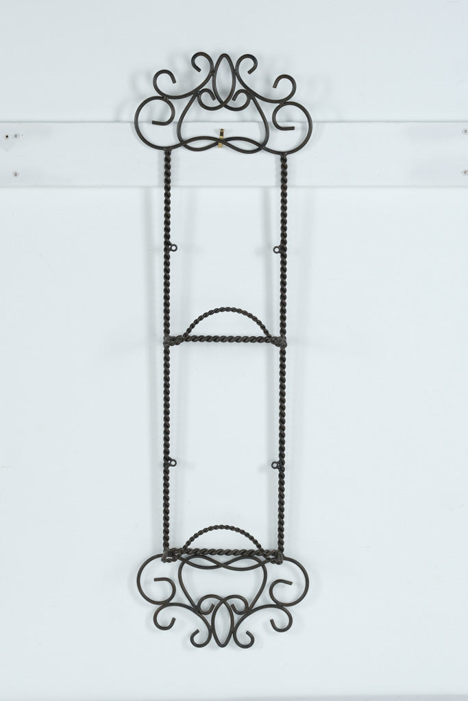 Wrought Iron Wall Plate Rack – 2-Tier Decorative Scroll Metal Display (9.5
