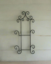 Load image into Gallery viewer, 2-Tier Black Metal Plate Display Rack – Wall Mount
