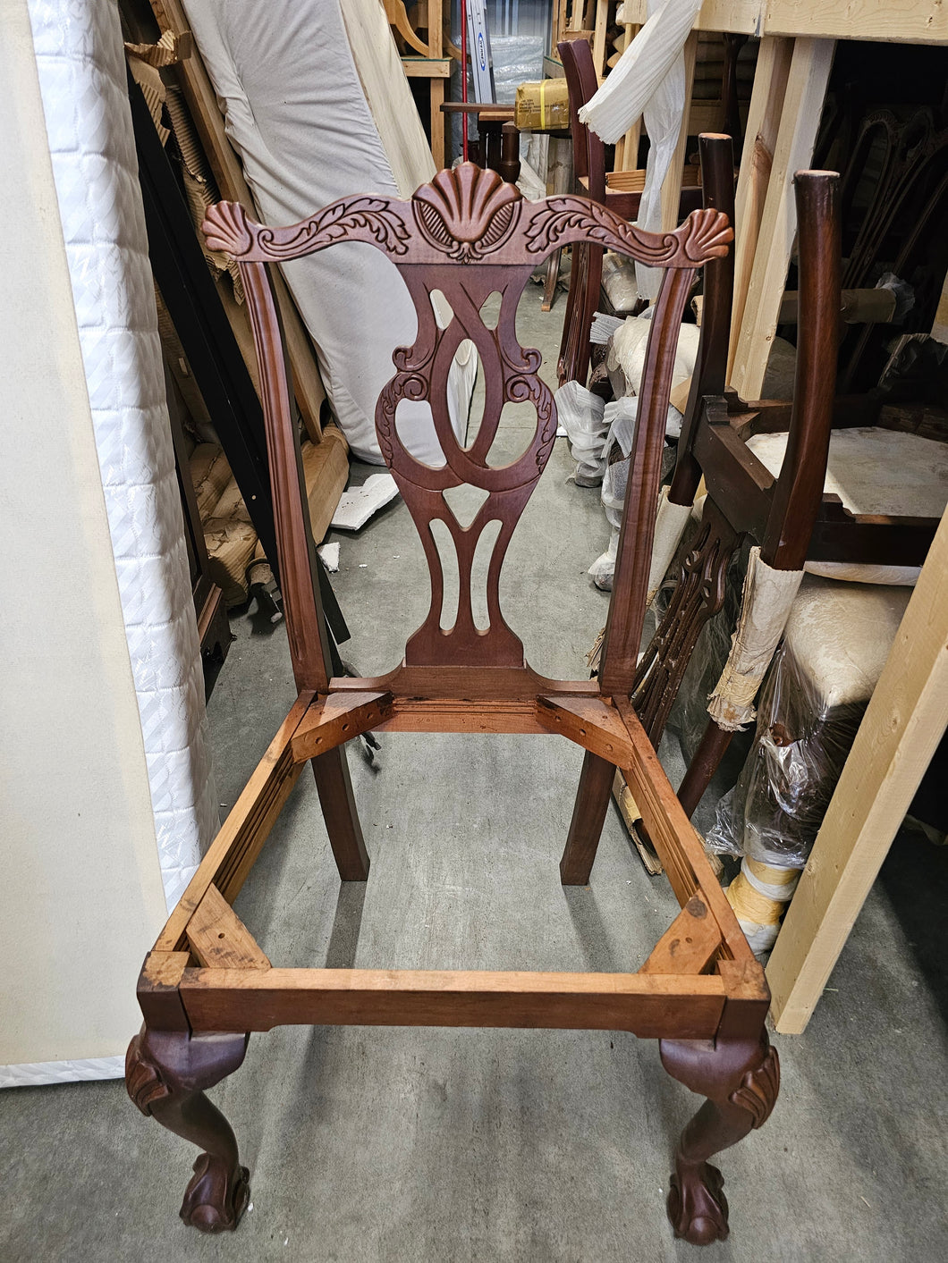 Set of 8 Solid Mahogany Ball & Claw Dining Chairs – Unupholstered Frames | Online Exclusive