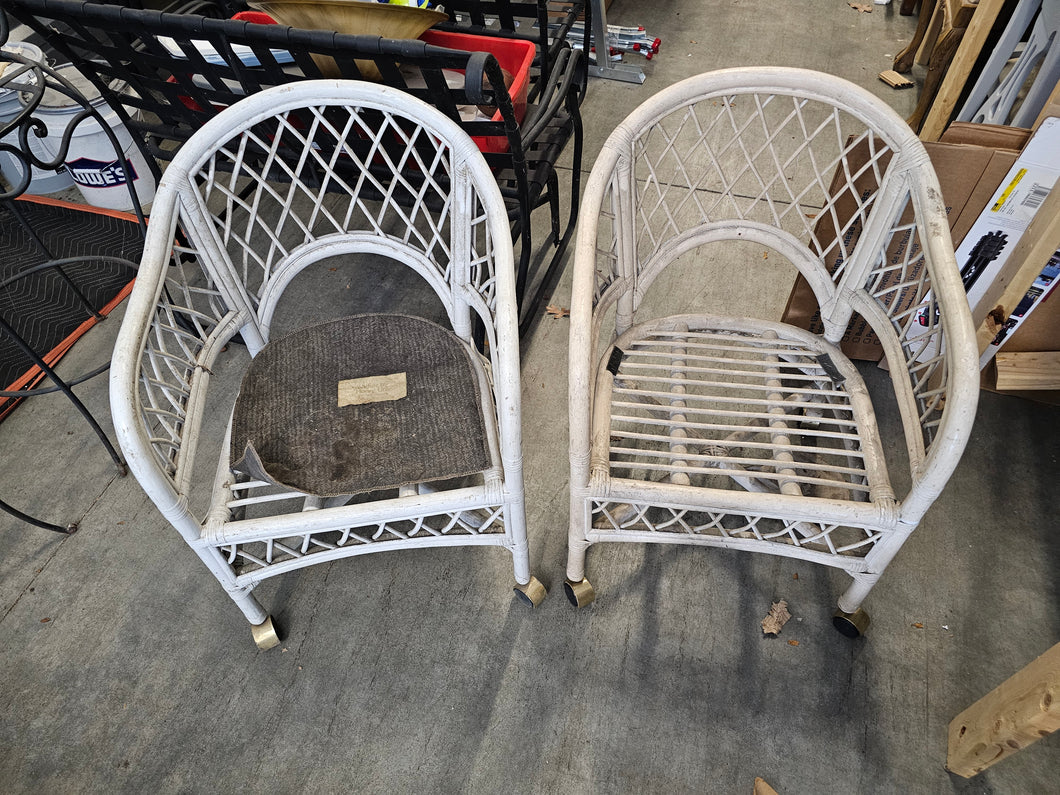 Coastal Charm: Vintage Wicker Chairs by Henry Link (Pair) - Online Exclusive