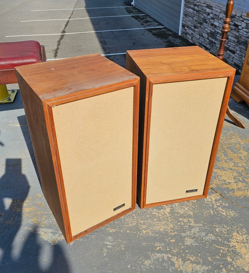 Realistic Optimus-1 Stereo Speakers – Classic 1960s Walnut Cabinets – Tested & Adjustable High/Low Controls