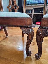 Load image into Gallery viewer, Set of 6 Ornately Carved Wood Dining Chairs with Upholstered Seats
