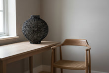 Load image into Gallery viewer, Large Black Woven Rattan Decorative Vase Basket Sculpture
