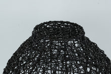 Load image into Gallery viewer, Large Black Woven Rattan Decorative Vase Basket Sculpture
