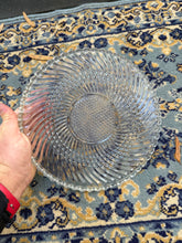 Load image into Gallery viewer, Vintage Pressed Glass plate – 10” Swirl Diamond Pattern Clear Serving Dish
