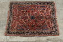 Load image into Gallery viewer, Antique Persian Sarouk Hand Knotted Wool Rug Floral Oriental Scatter Rug 29x22

