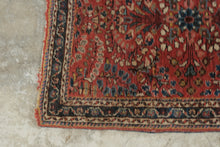 Load image into Gallery viewer, Antique Persian Sarouk Hand Knotted Wool Rug Floral Oriental Scatter Rug 29x22
