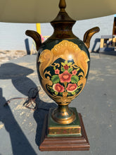 Load image into Gallery viewer, Vintage Urn-Style Table Lamp with Hand-Painted Floral Motif
