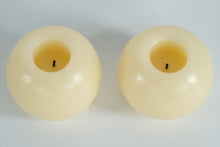 Load image into Gallery viewer, Set of 2 Round Flameless LED Candles – Battery Operated Sphere Candles with On/Off Switch
