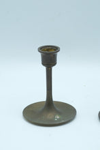 Load image into Gallery viewer, Vintage Mid Century Brass Candlestick Holders Pair Graduated Modernist
