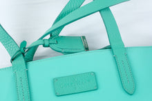 Load image into Gallery viewer, Cole Haan Aqua Turquoise Leather Tote Bag Large Shoulder Purse
