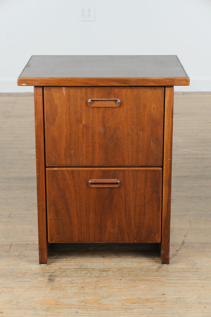 Modern Solid Wood 2-Drawer File Cabinet – Warm Walnut Finish