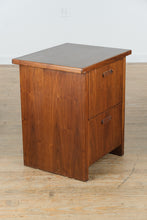 Load image into Gallery viewer, Modern Solid Wood 2-Drawer File Cabinet – Warm Walnut Finish
