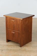 Load image into Gallery viewer, Modern Solid Wood 2-Drawer File Cabinet – Warm Walnut Finish
