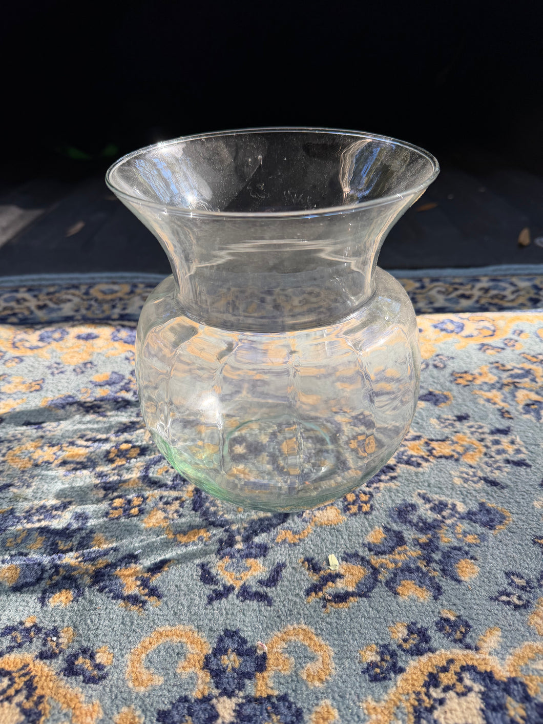 Vintage Clear Glass Vase – Wide Flared Rim Classic Shape