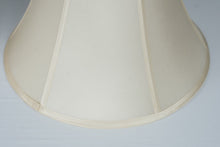 Load image into Gallery viewer, Vintage Pair Ivory Silk Bell Lamp Shades 17 Inch Traditional
